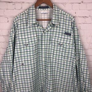 Columbia Super Bahama Plaid Button Up Men's Sz XL